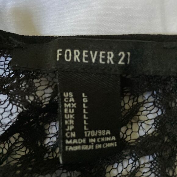 Forever 21 Little Black Lace and Chiffon Dress - Picture 4 of 9